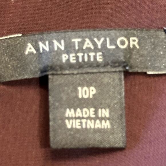 Ann Taylor Women’s 10 Petite Burgundy Sleeveless Jumpsuit with Tie Waist - Picture 3 of 7